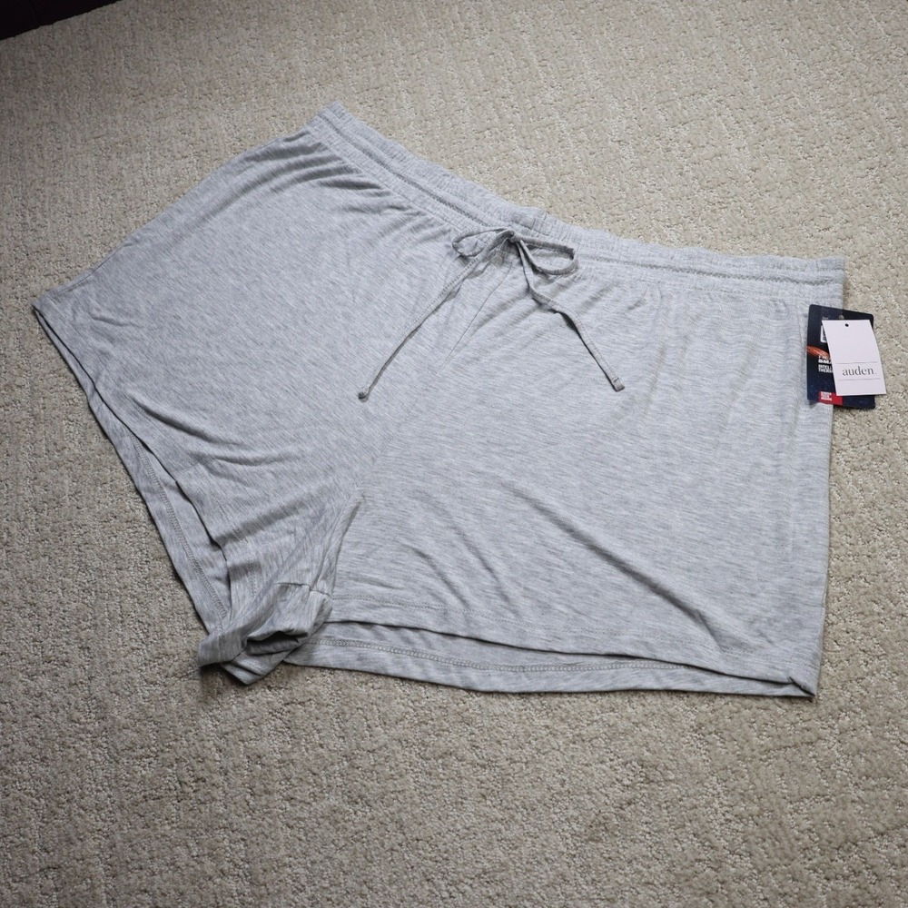 Auden Womens 2X Gray HeiQ Smart Temp Sleep Shorts Heathered Pajama Bottoms NWT